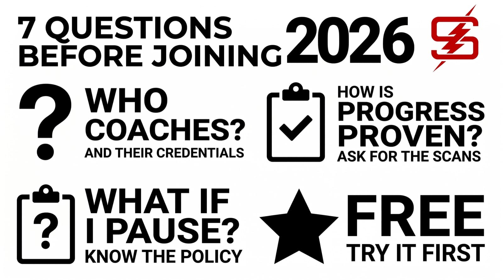 7 Questions to Ask Before Joining an EMS Studio in 2026 — Speciale Fitness infographic