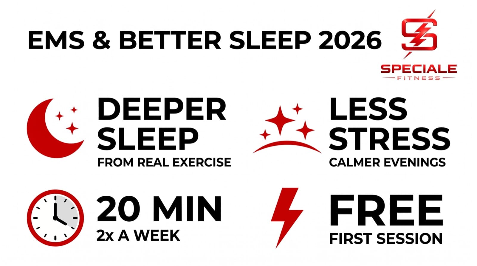 How EMS Helps You Sleep Better in 2026 — Speciale Fitness infographic